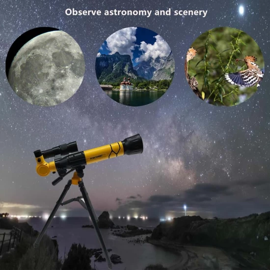 Telescop cu trepied pentru copii, galben Telescop cu trepied pentru copii, galben