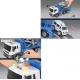 Vehicul de tractare 26 cm cu sunete, lumini si masinuta politie Vehicul de tractare 26 cm cu sunete, lumini si masinuta politie