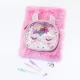 Agenda gigant Girabrilla Unicorn Magic cu lacat, coperta pufoasa si poseta detasabila
