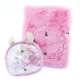 Agenda gigant Girabrilla Unicorn Magic cu lacat, coperta pufoasa si poseta detasabila