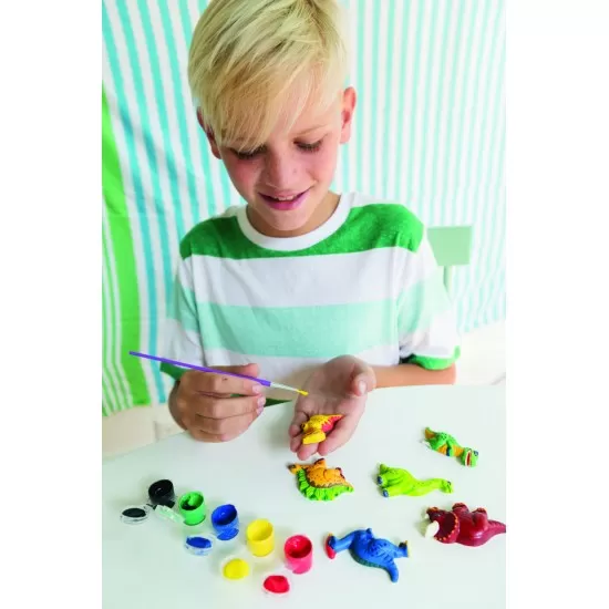 Atelier creativ Modeleaza si picteaza - Dinozaur care straluceste in intuneric Atelier creativ Modeleaza si picteaza - Dinozaur care straluceste in intuneric
