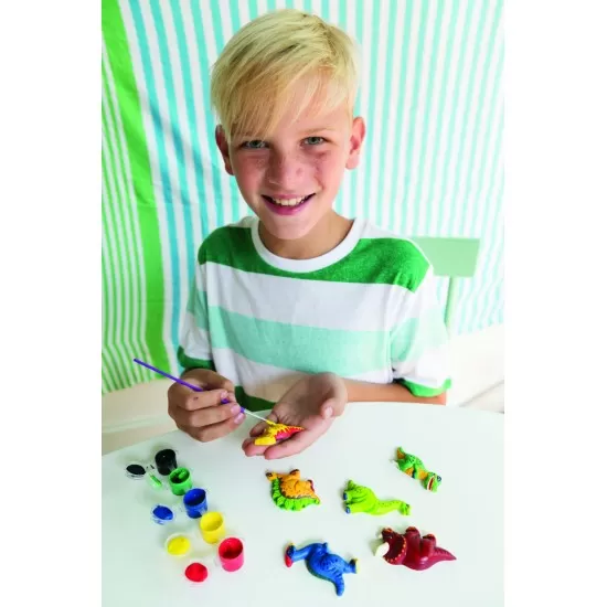 Atelier creativ Modeleaza si picteaza - Dinozaur care straluceste in intuneric Atelier creativ Modeleaza si picteaza - Dinozaur care straluceste in intuneric