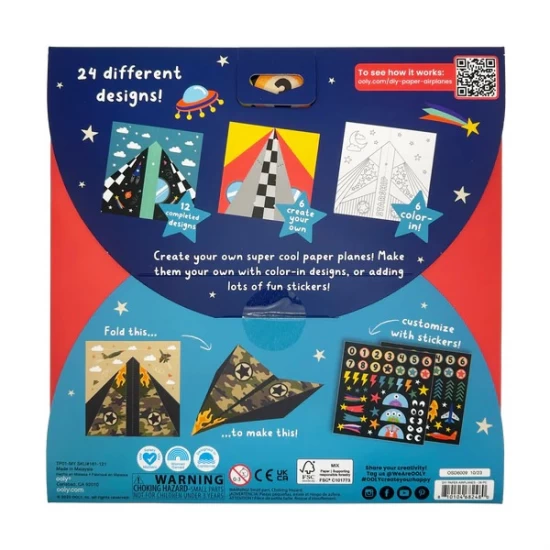 Set creativ DIY Avioane de hartie 24 modele Set creativ DIY Avioane de hartie 24 modele