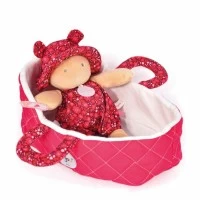 Bebelus din plus in cosulet matlasat Maelle 20 cm roz