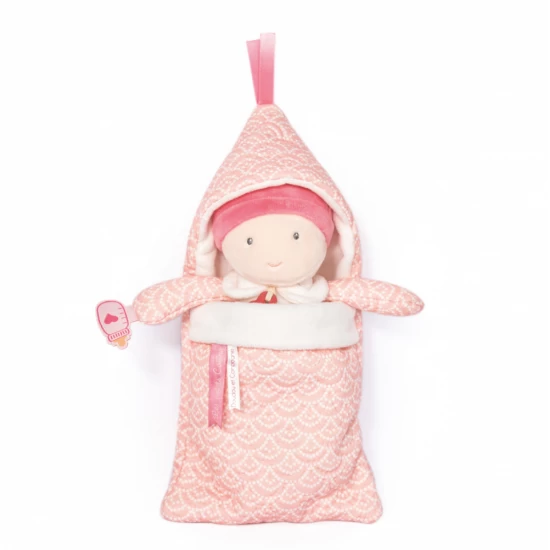 Bebelus din plus infasat 20 cm roz deschis Bebelus din plus infasat 20 cm roz deschis