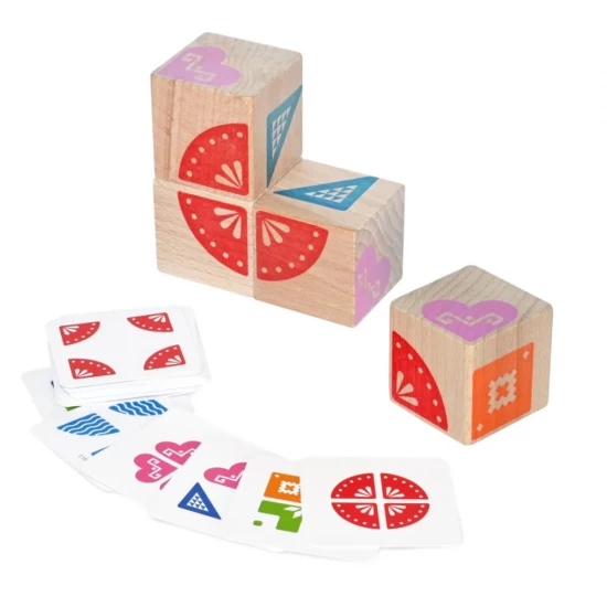 Set cuburi logice din lemn Igroteco 4 piese