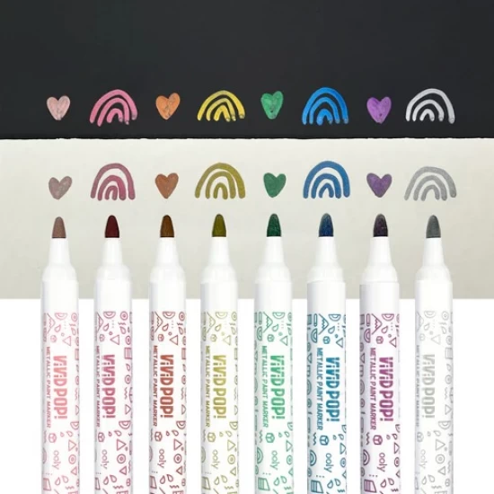Set 8 Carioci cu vopsea Vivid Pop! metalic Set 8 Carioci cu vopsea Vivid Pop! metalic