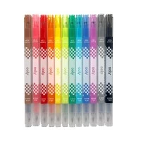 Set 12 carioci duble cu stampila patrata si varf subtire