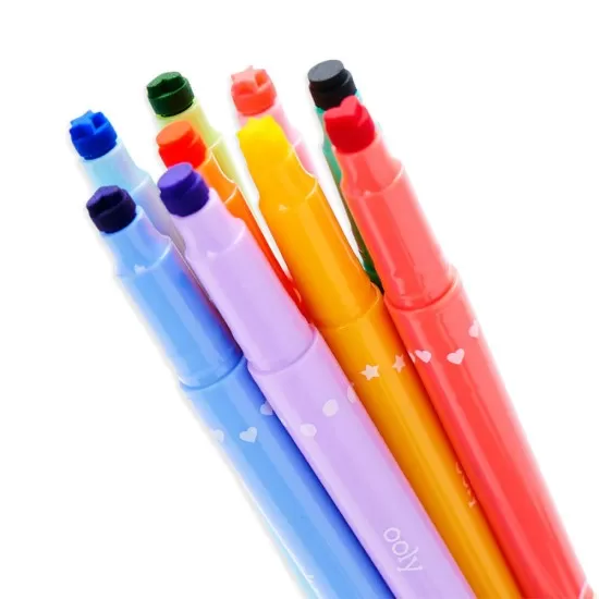 Set 9 carioci duble cu stampile Confetti Stamp Set 9 carioci duble cu stampile Confetti Stamp