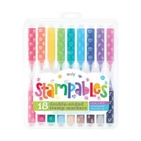 Set 18 carioci lavabile duble cu stampile Stampables