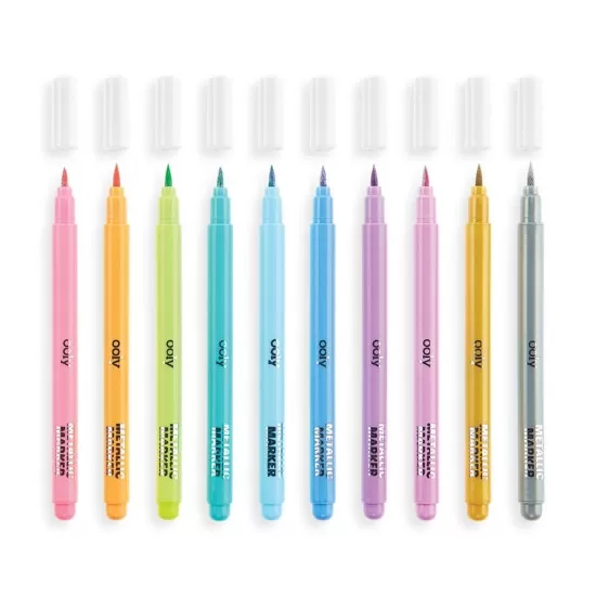 Set 10 carioci metalice cu pensula Color Lustre Set 10 carioci metalice cu pensula Color Lustre