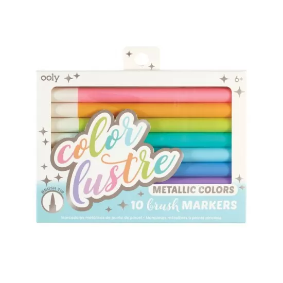 Set 10 carioci metalice cu pensula Color Lustre Set 10 carioci metalice cu pensula Color Lustre