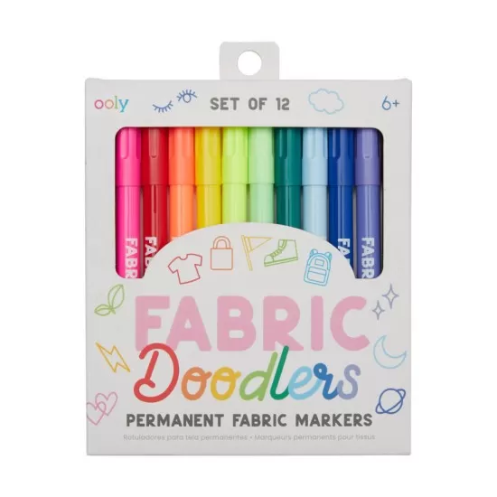Set 12 carioci permanente pentru textile Fabric Doodlers Set 12 carioci permanente pentru textile Fabric Doodlers