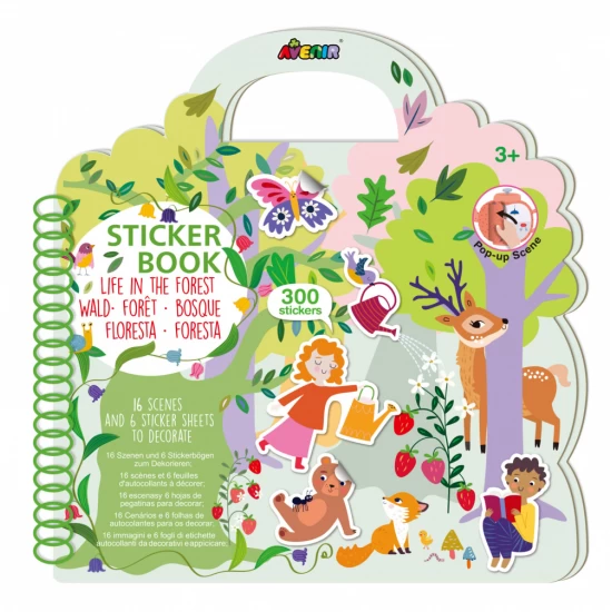 Carte cu abtibilduri repozitionabilesi scene pop-up - Viata in Padure Carte cu abtibilduri repozitionabilesi scene pop-up - Viata in Padure