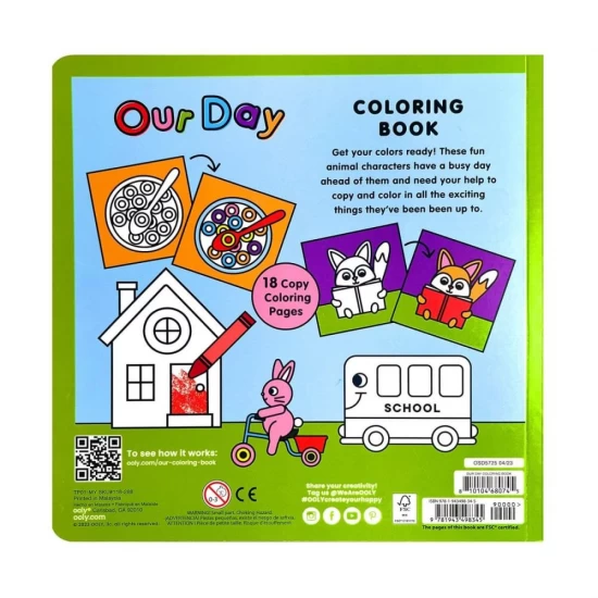 Carte de colorat cu contur reliefat - Our Day Carte de colorat cu contur reliefat - Our Day
