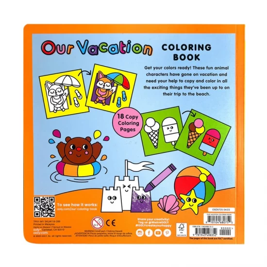 Carte de colorat cu contur reliefat - Our Vacation Carte de colorat cu contur reliefat - Our Vacation