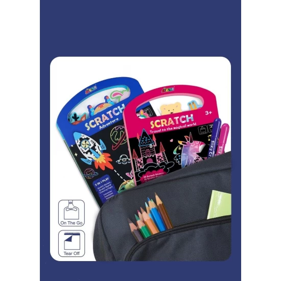 Carte portabila cu activitati de razuit - Calatorie in lumea magica Carte portabila cu activitati de razuit - Calatorie in lumea magica