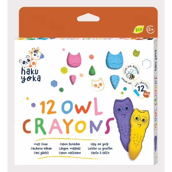 Set 12 creioane cerate Bufnite Haku Yoka Set 12 creioane cerate Bufnite Haku Yoka