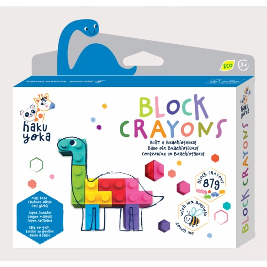 Creioane cerate interconectabile Block Crayons - Dinozaur Brachiosaurus, Haku Yoka Creioane cerate interconectabile Block Crayons - Dinozaur Brachiosaurus, Haku Yoka