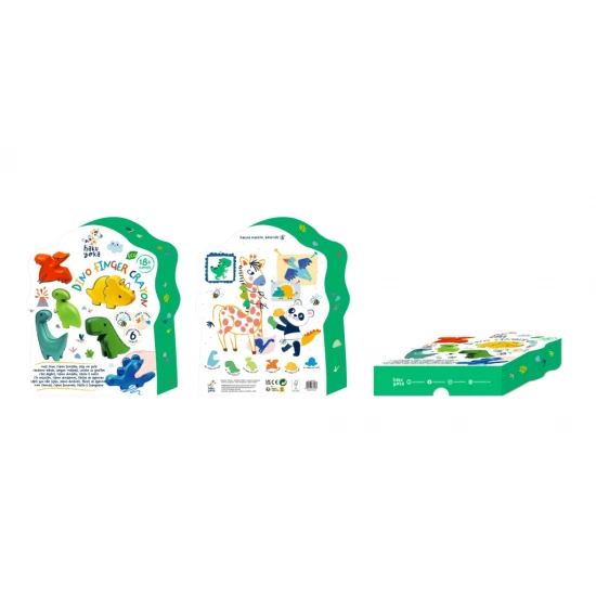 Set 6 creioane cerate pentru degete - Dinozauri Haku Yoka Set 6 creioane cerate pentru degete - Dinozauri Haku Yoka