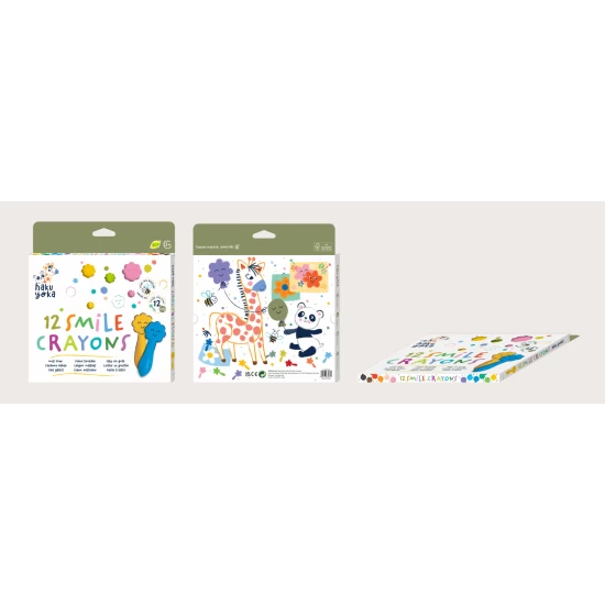 Set creioane cerate Zambete, Haku Yoka, 12 culori Set creioane cerate Zambete, Haku Yoka, 12 culori