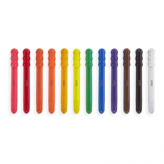 Set 12 culori lavabile creioane cu gel pentru geam si sticla Rainy Dayz Set 12 culori lavabile creioane cu gel pentru geam si sticla Rainy Dayz
