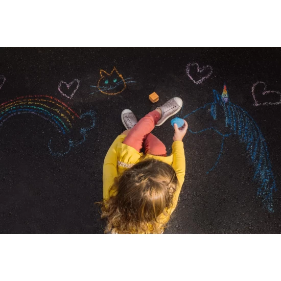 Creta lavabila Chalk-O-Rama, set de 12 cuburi, perfecta pentru desen pe asfalt