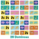 Domino cu Imagini Boppi, 28 piese, Animale salbatice