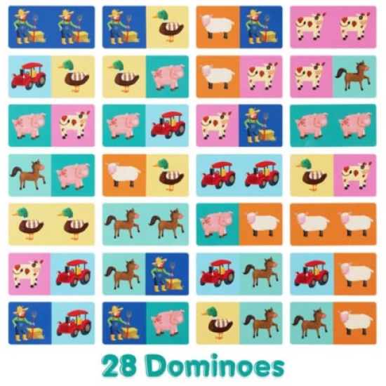 Domino cu Imagini Boppi, 28 piese, Ferma Domino cu Imagini Boppi, 28 piese, Ferma