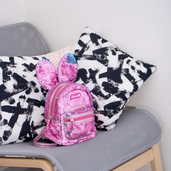 Ghiozdan Girabrilla Bunny model Iepuras cu paiete reversibile