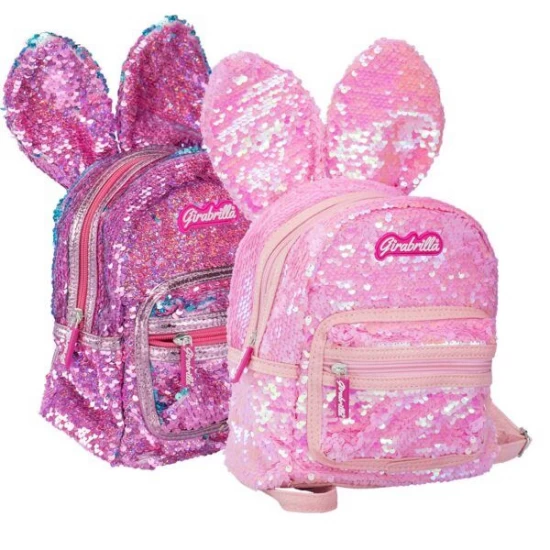 Ghiozdan Girabrilla Bunny model Iepuras cu paiete reversibile