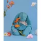 Iepuras Doudou jucarie de plus, 35 cm, turcoaz