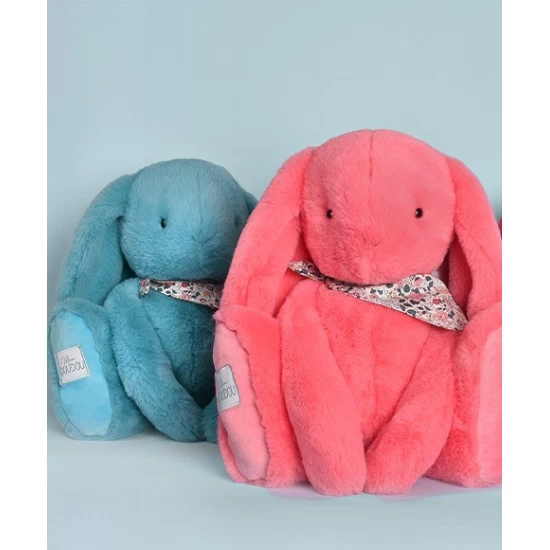 Iepuras Doudou jucarie de plus, 35 cm, turcoaz