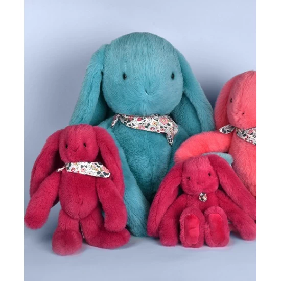 Iepuras Doudou jucarie de plus, 35 cm, turcoaz