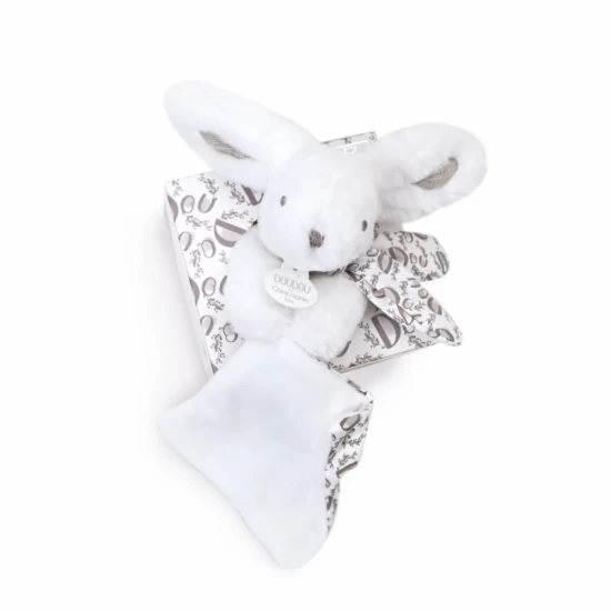 Jucarie de plus bebelusi iepuras doudou 16 cm alb Jucarie de plus bebelusi iepuras doudou 16 cm alb