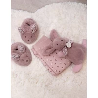 Set Botosei si Jucarie de Plus Iepuras Doudou Roz