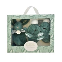 Set Botosei si Jucarie de Plus Iepuras Doudou verde