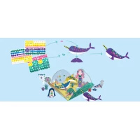 Joc creativ Stick N Play cu scene 3D si stickere repozitionabile - Animale polare si marine