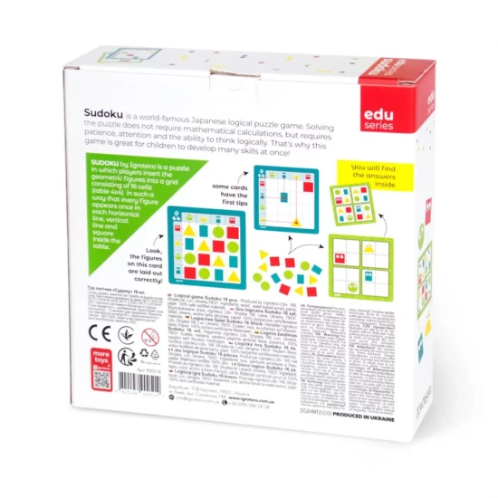 Joc de logica din lemn Sudoku pentru copii 16 piese Joc de logica din lemn Sudoku pentru copii 16 piese