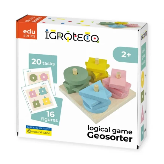 Joc de logica, sortator din lemn Geosorter Joc de logica, sortator din lemn Geosorter