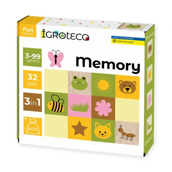 Joc din lemn Memorie 32 piese Igroteco Joc din lemn Memorie 32 piese Igroteco
