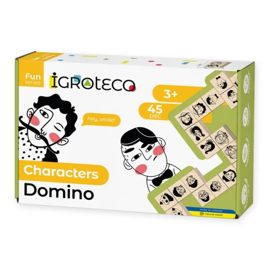 Joc Domino din lemn Personaje 45 piese Joc Domino din lemn Personaje 45 piese