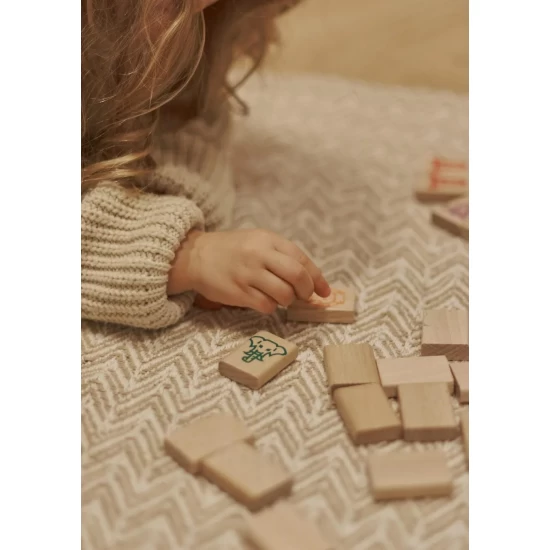 Joc Mahjong din lemn pentru copii 49 piese Joc Mahjong din lemn pentru copii 49 piese