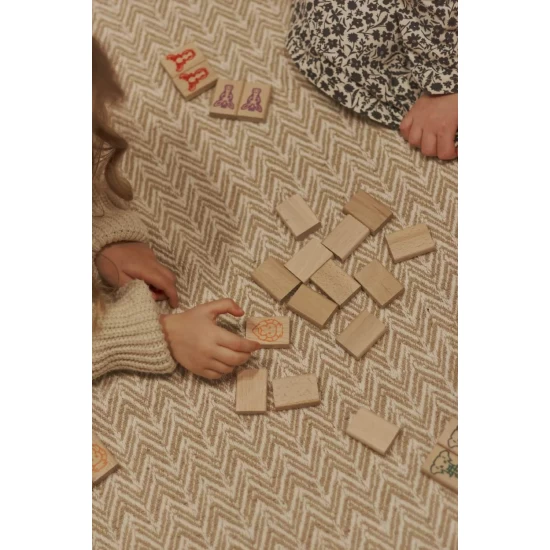 Joc Mahjong din lemn pentru copii 49 piese Joc Mahjong din lemn pentru copii 49 piese