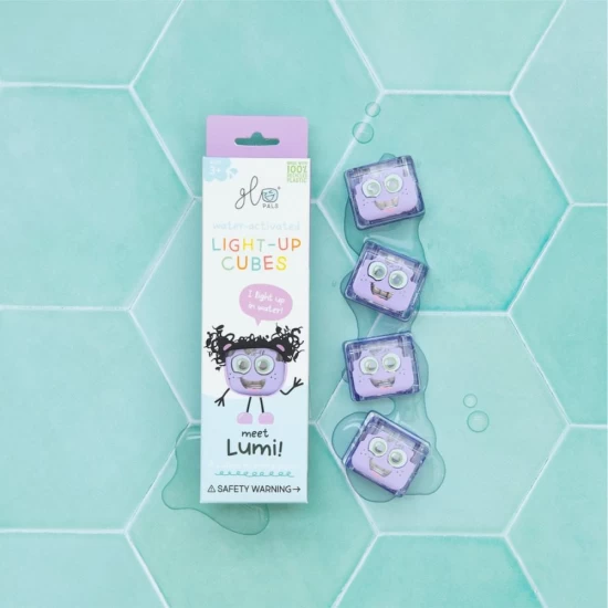 Jucarie senzoriala luminoasa pentru baie Lumi Glo Cube mov Jucarie senzoriala luminoasa pentru baie Lumi Glo Cube mov