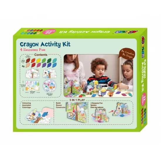 Kit de activitati cu creioane colorate - Distractie in 4 anotimpuri Kit de activitati cu creioane colorate - Distractie in 4 anotimpuri