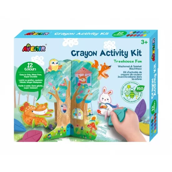 Kit de activitati cu creioane colorate - Distractie in casuta din copac Kit de activitati cu creioane colorate - Distractie in casuta din copac