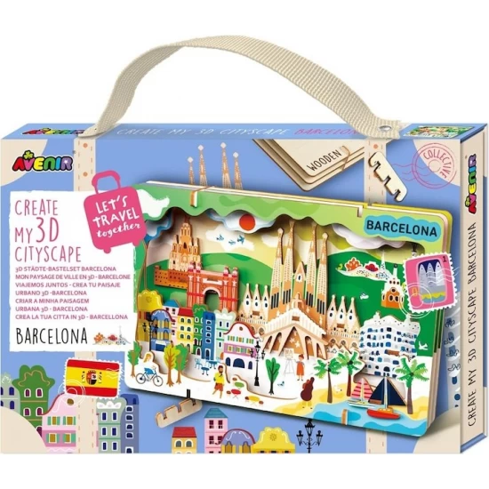 Kit DIY Peisaj Urban 3D din lemn – Barcelona