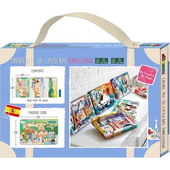 Kit DIY Peisaj Urban 3D din lemn – Barcelona