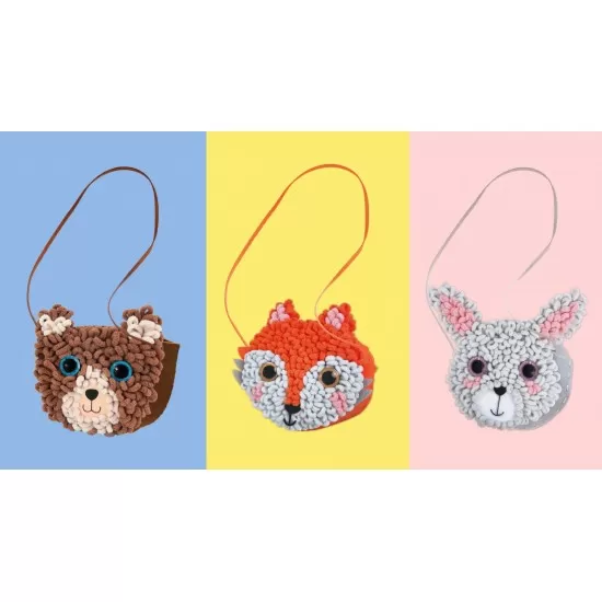 Set creativ DIY Loopie Fun - Prima mea geanta de plus bucle Iepuras Set creativ DIY Loopie Fun - Prima mea geanta de plus bucle Iepuras